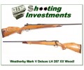 [SOLD] Weatherby Mark V Deluxe 257 Left Handed XX Blond Wood!